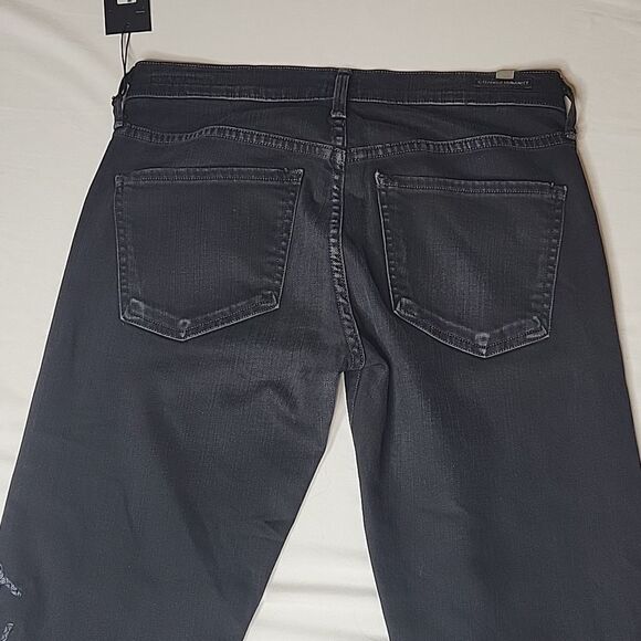 Rare NEW 27 x 28 CoH GRAY BLACK EMBROIDERED DRAGON RAW SLIM BOYFRIEND JEANS NWT - Picture 15 of 16